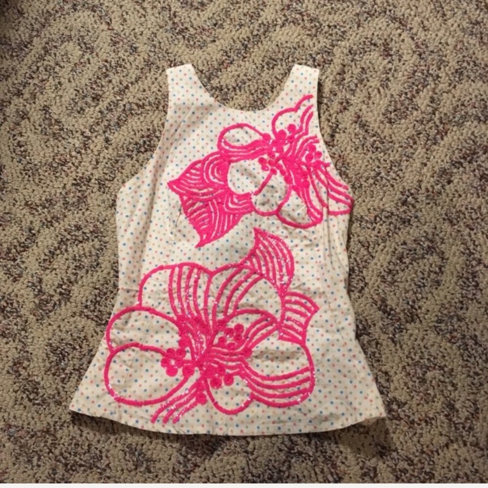 French Connection cotton sequined polka dot tank